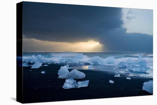 Icebergs on Beach, Jokulsarlon, Iceland, Polar Regions-Ben Pipe-Premier Image Canvas