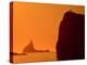 Icebergs Silhouetted at Sunset, Disko Bay, Greenland, August 2009-Jensen-Premier Image Canvas