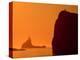 Icebergs Silhouetted at Sunset, Disko Bay, Greenland, August 2009-Jensen-Premier Image Canvas