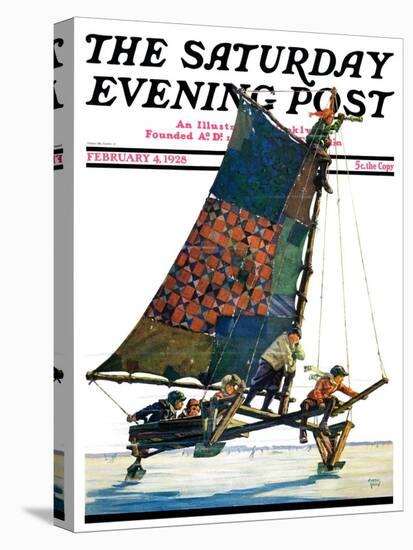 "Iceboat," Saturday Evening Post Cover, February 4, 1928-Eugene Iverd-Premier Image Canvas