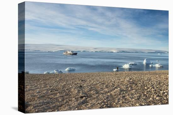 Icebreaker anchoring behind an iceberg, Paulet Island, Antarctica, Polar Regions-Michael Runkel-Premier Image Canvas