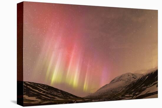 Iceland, Akureyri. Northern Lights glowing.-Ellen Goff-Premier Image Canvas