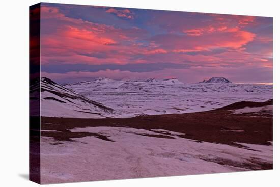 Iceland, Iceland, North-East, Ring Road, Region of Myvatn, Morning Mood in the Hildarfjall and the -Bernd Rommelt-Premier Image Canvas