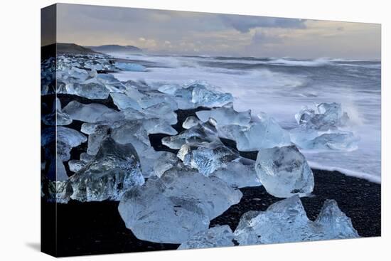 Iceland, Iceland, the South, Jökulsarlon, Breidamerkurjökull, Ice in the Breidamerkursandur-Bernd Rommelt-Premier Image Canvas