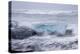 Iceland, Skaftafell National Park, Surf hits glacial ice on a black sand beach.-Ellen Goff-Premier Image Canvas