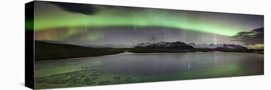 Iceland, South Iceland , Aurora Borealis in Jokulsarlon Lagoon-Alessandro Carboni-Premier Image Canvas