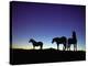 Icelandic Ponies Silhouetted against the Evening Sky-Arctic-Images-Premier Image Canvas