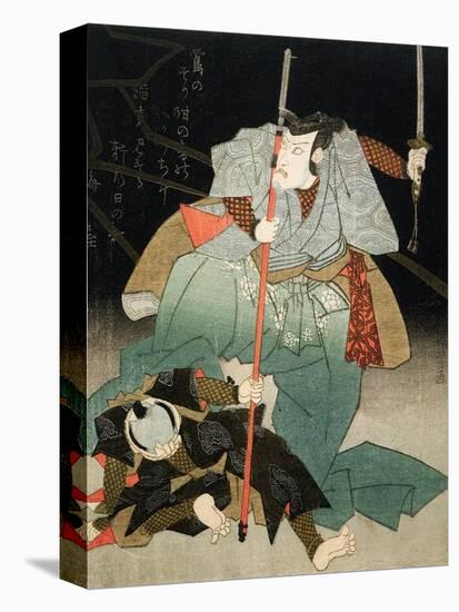 Ichikawa Danjuro VII Overpowering an Officer of the Law, C.1830-44-Kuniyoshi Utagawa-Premier Image Canvas