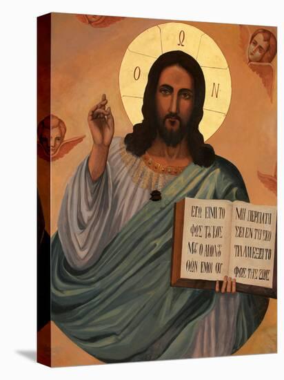 Icon at Aghiou Pavlou Monastery of Christ Holding St. John's Book, Mount Athos, Greece-Godong-Premier Image Canvas