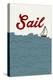 Icon - Sailboat-Lantern Press-Stretched Canvas