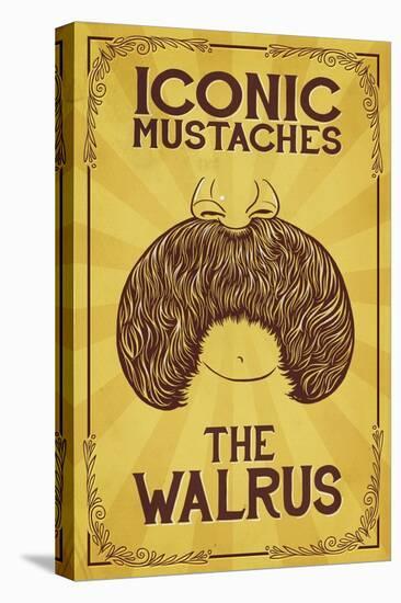 Iconic Mustaches - Walrus-Lantern Press-Stretched Canvas