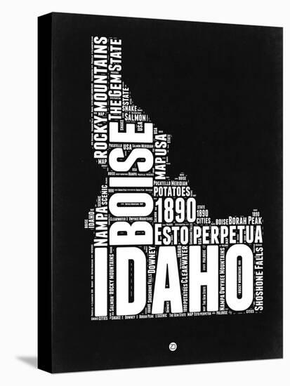Idaho Black and White Map-NaxArt-Stretched Canvas