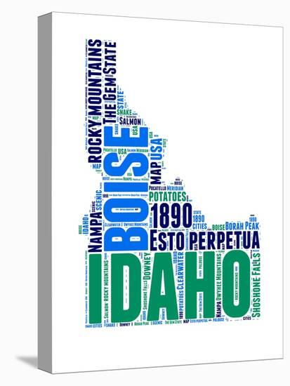 Idaho Word Cloud Map-NaxArt-Stretched Canvas