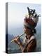 Ifugao Person Playing a Pipe, Northern Area, Island of Luzon, Philippines, Southeast Asia-Bruno Barbier-Premier Image Canvas