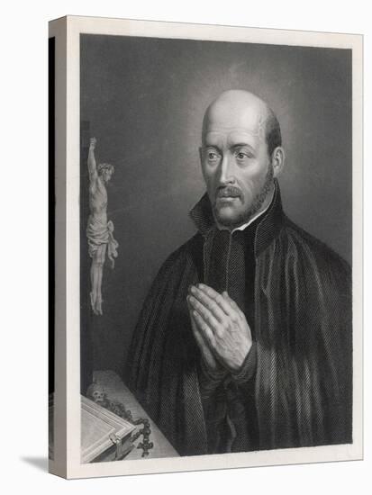 Ignatius Loyola Spanish Saint Founder of Society of Jesus (Jesuits) in an Attitude of Prayer-C. Holl-Stretched Canvas