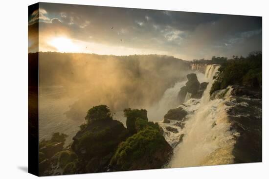 Iguazu Falls at Sunset with Salto Mbigua in the Foreground-Alex Saberi-Premier Image Canvas