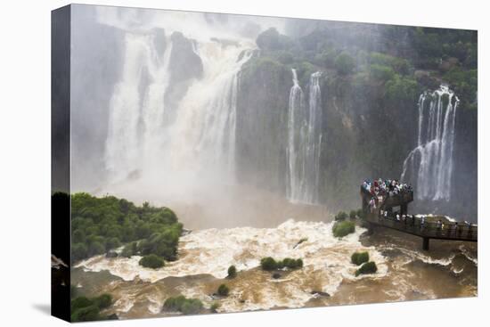 Iguazu Falls, Viewing Platform for Devils Throat, Border of Brazil Argentina and Paraguay-Matthew Williams-Ellis-Premier Image Canvas