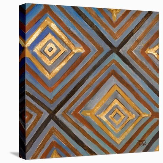 Ikat and Pattern with Gold-Patricia Pinto-Stretched Canvas