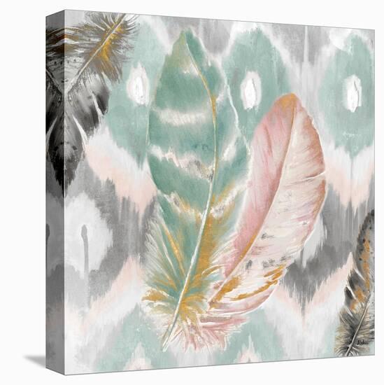 Ikat Feathers I-Patricia Pinto-Stretched Canvas
