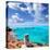 Illetes Illetas Beach Wooden Pier Turquoise Sea Formentera Balearic Islands Mediterranean-Natureworld-Premier Image Canvas