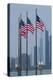 Illinois, Chicago. Navy Pier, Us Flags Flying in Front of City Skyline-Cindy Miller Hopkins-Premier Image Canvas