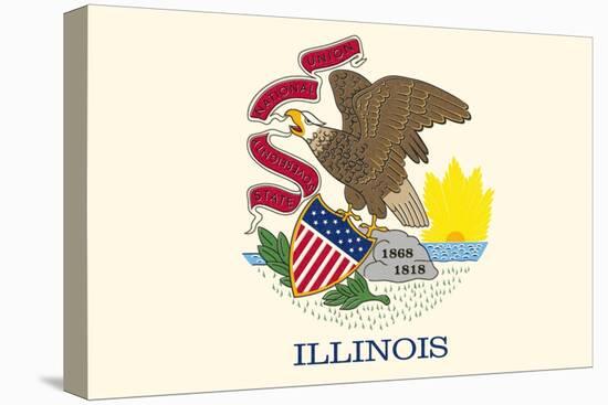 Illinois State Flag-Lantern Press-Stretched Canvas