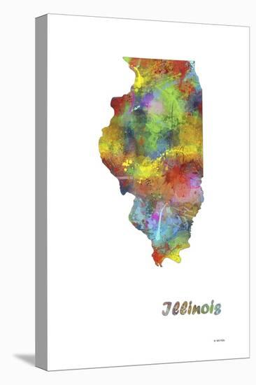 Illinois State Map 1-Marlene Watson-Premier Image Canvas