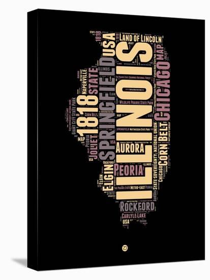 Illinois Word Cloud 1-NaxArt-Stretched Canvas