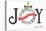 Illiopolis, Illinois - Joyful Holiday Greetings (white background)-Lantern Press-Stretched Canvas