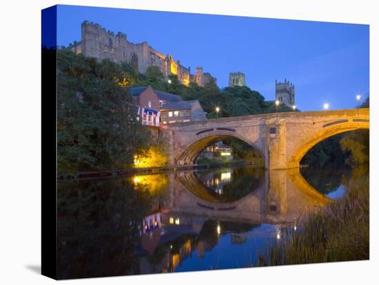 Illuminated Castle and Cathedral across the River Wear, Durham, County Durham, England, UK-Ruth Tomlinson-Premier Image Canvas