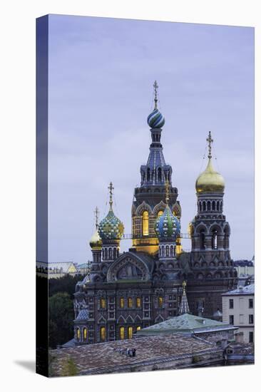 Illuminated Domes of Church of the Saviour on Spilled Blood, St. Petersburg, Russia-Gavin Hellier-Premier Image Canvas