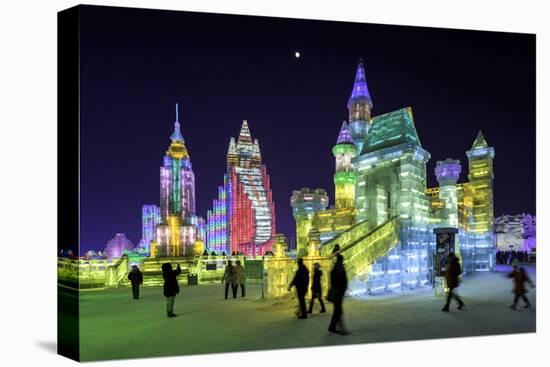 Illuminated Ice Sculpture at the Harbin Ice and Snow Festival in Harbin, Heilongjiang Province, Chi-Gavin Hellier-Premier Image Canvas