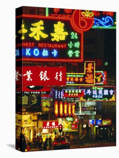 Illuminated Neon Street Signs, Nathan Road in Tsimshatsui, Hong Kong-Gavin Hellier-Premier Image Canvas