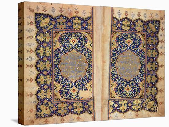 Illuminated Pages of a Koran Manuscript, Il-Khanid Mameluke School-null-Premier Image Canvas