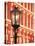 Illuminated Street Light, Galveston, Texas, USA-Walter Bibikow-Premier Image Canvas