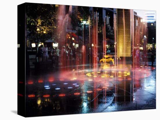 Illuminated Water Fountain, South Bank, Melbourne, Victoria, Australia-Richard Nebesky-Premier Image Canvas