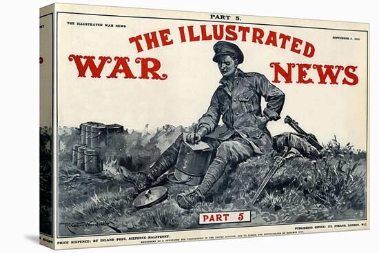 Illustrated War News Front Cover, Soldier Writing Letter-Richard Caton Woodville-Stretched Canvas