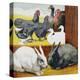 Illustration Depicting Rabbits and Farm Birds-null-Premier Image Canvas