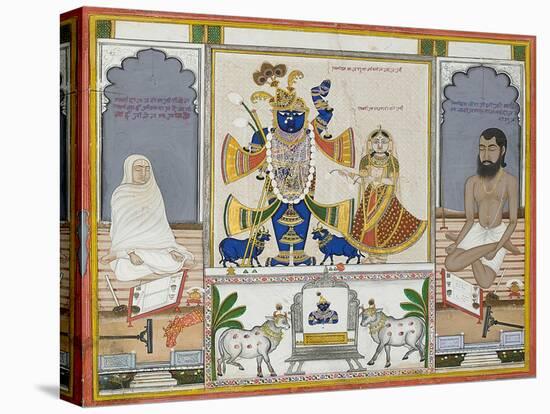 Illustration for a Manuscript on the Worship of Srinathji, Rajasthan, Early 19th Century-null-Premier Image Canvas