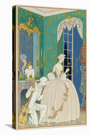 Illustration for 'Fetes Galantes' by Paul Verlaine (1844-96) 1923 (Pochoir Print)-Georges Barbier-Premier Image Canvas