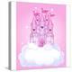 Illustration of a Fairy Tale Princess Castle in the Sky. Raster Version.-Dazdraperma-Stretched Canvas