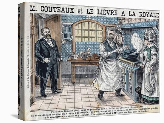 Illustration of Aristide Couteaux Cooking Lievre a La Royale-Stefano Bianchetti-Premier Image Canvas