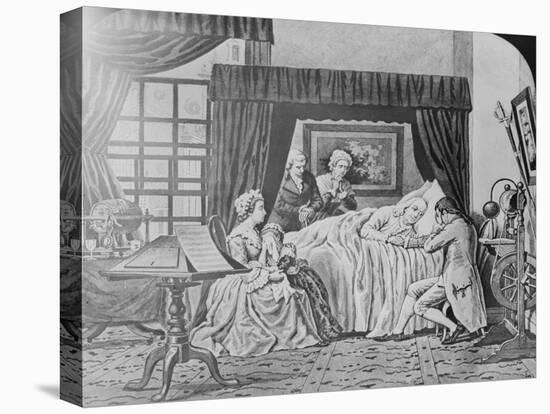 Illustration of Benjamin Franklin on His Death Bed-null-Premier Image Canvas