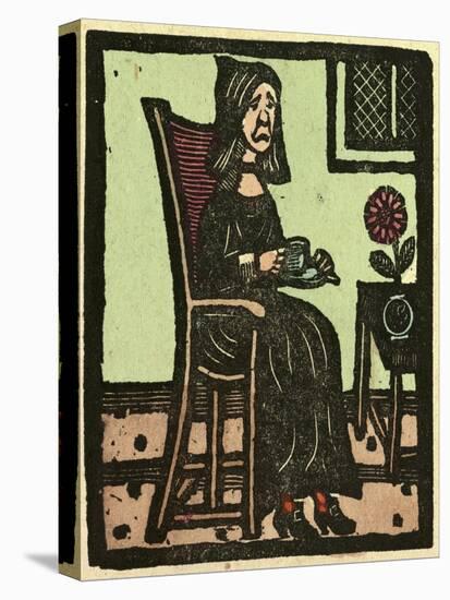 Illustration of English Tales Folk Tales and Ballads. a Woman Drinking a Cup of Tea-null-Premier Image Canvas