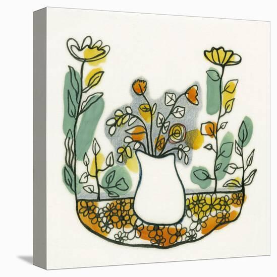 Illustration of Flowers in Vase on Flowerbed-Marie Bertrand-Premier Image Canvas