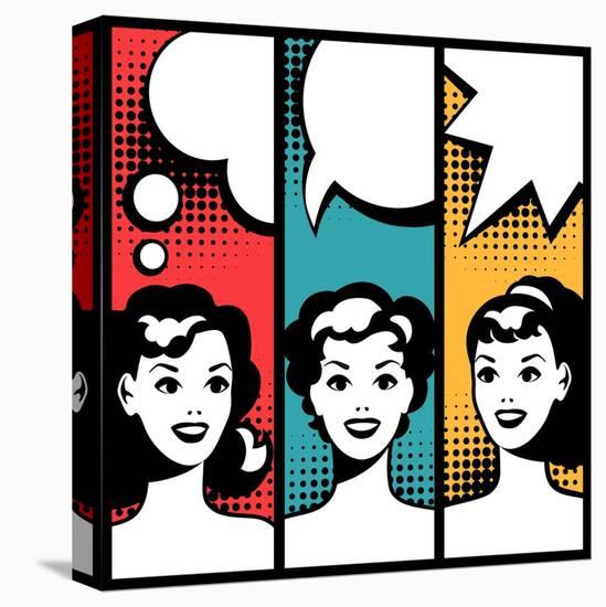 Illustration of Girl in Style Pop Art-incomible-Stretched Canvas