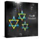 Illustration of Happy Hanukkah Background with Hanging Star of David-vectomart-Stretched Canvas