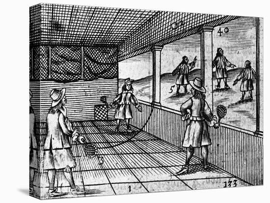 Illustration of Indoor Tennis from Orbis Sensualium Pictus-null-Premier Image Canvas