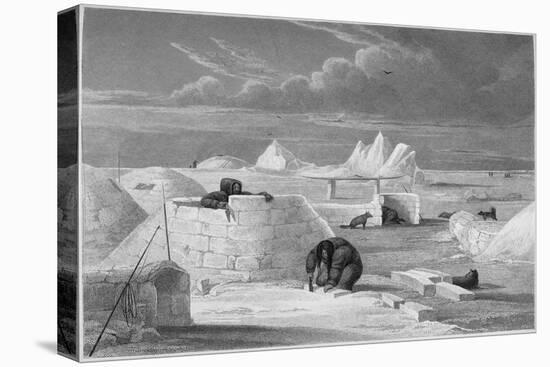 Illustration of Inuits Building an Igloo-Edward Finden-Premier Image Canvas