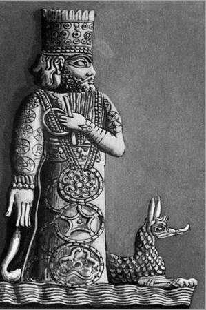 Illustration of Marduk, a Babylonian God, with a Dragon' Giclee Print |  Art.com